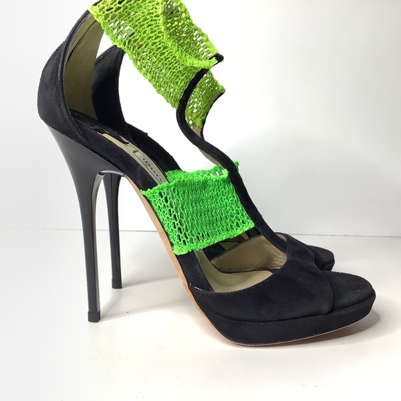 Jimmy Choo Black and Green Heels - Picture 11 of 15